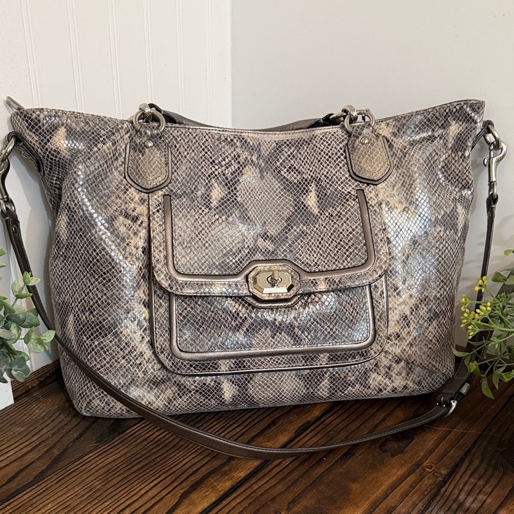 Coach Campbell Exotic Leather Large Satche